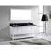Julianna 72" Double Bathroom Vanity in White with Black Galaxy Granite Top and Square Sink with Polished Chrome Faucet and Mirror - B07D3YPMJK